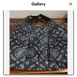 California Innovations Insulated Foldable Market Tote Black and White Pattern